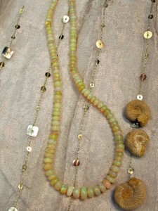 opal necklace with ammonites