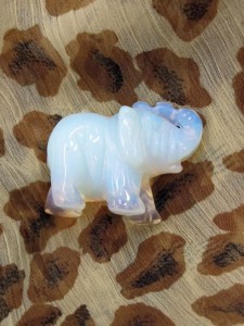 Miniature opalite elephant